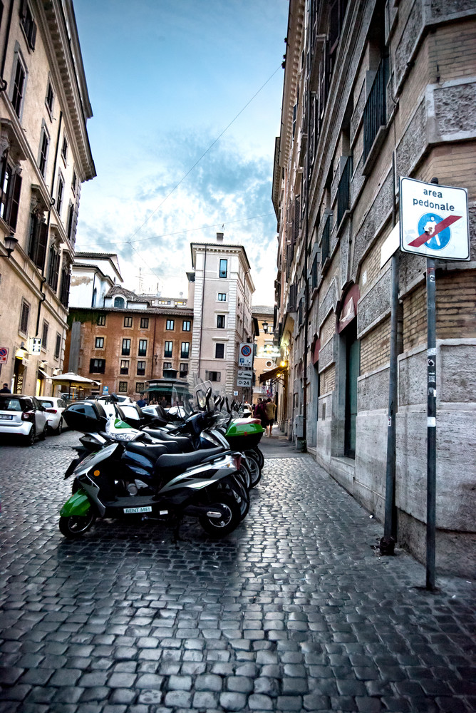 Rome Sant Eustachio Pantheon Wet Brick Streets 4779 Photography Art | Terri Bahun Fine Art Photography