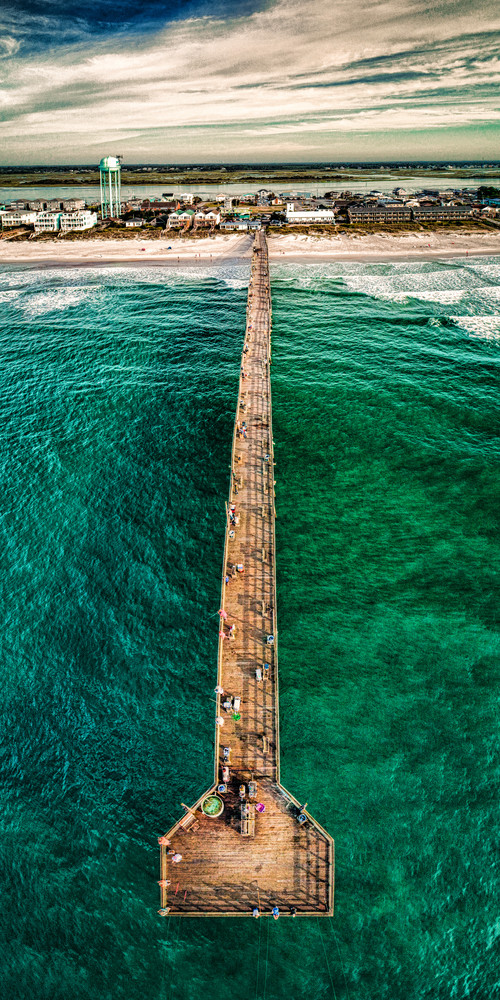 Aerial Photograph Jolly Roger Pier of Topsail Island