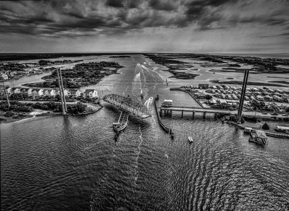 Swing Bridge Topsail Aerial Photograph Art