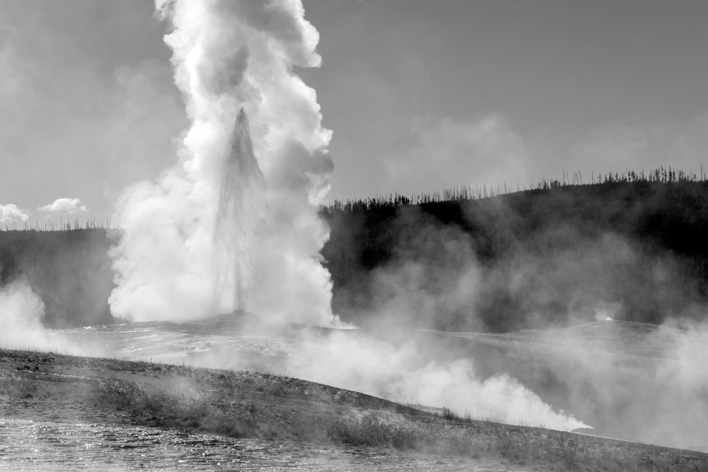 Old Faithful And Steam Photography Art | SnowMoon Ink, LLC