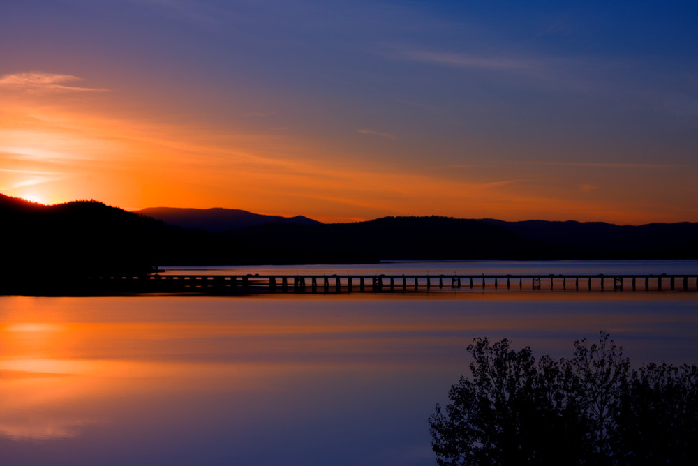 Lake Pend Oreille, 7B Photography, Long Bridge Sunset, Orange Haze, Idaho Sunset 