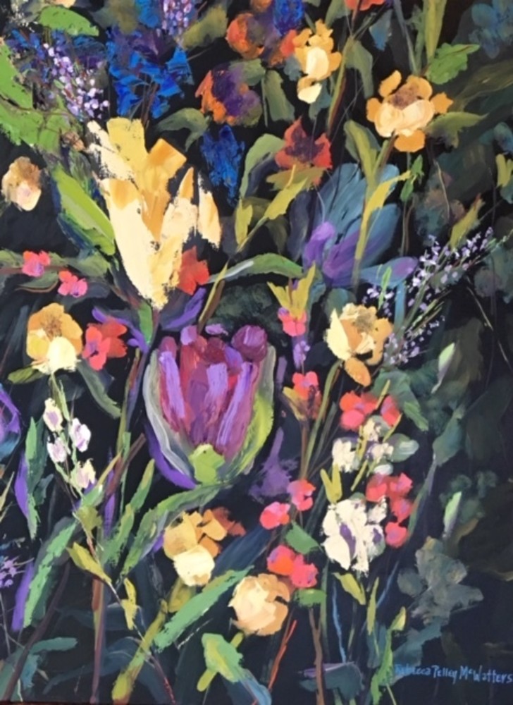 Dark To Lite Florals Art | Rebecca Pelley McWatters, Studio Artist