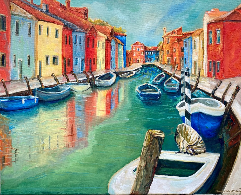 Burano Italy Canal Art | Rebecca Pelley McWatters, Studio Artist