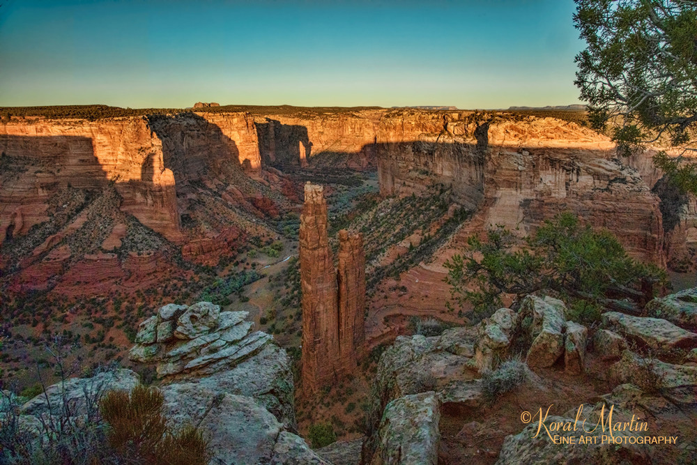 Sunsetting Canyon De Chelly Twin Towers3415  Photography Art | Koral Martin Healthcare Art