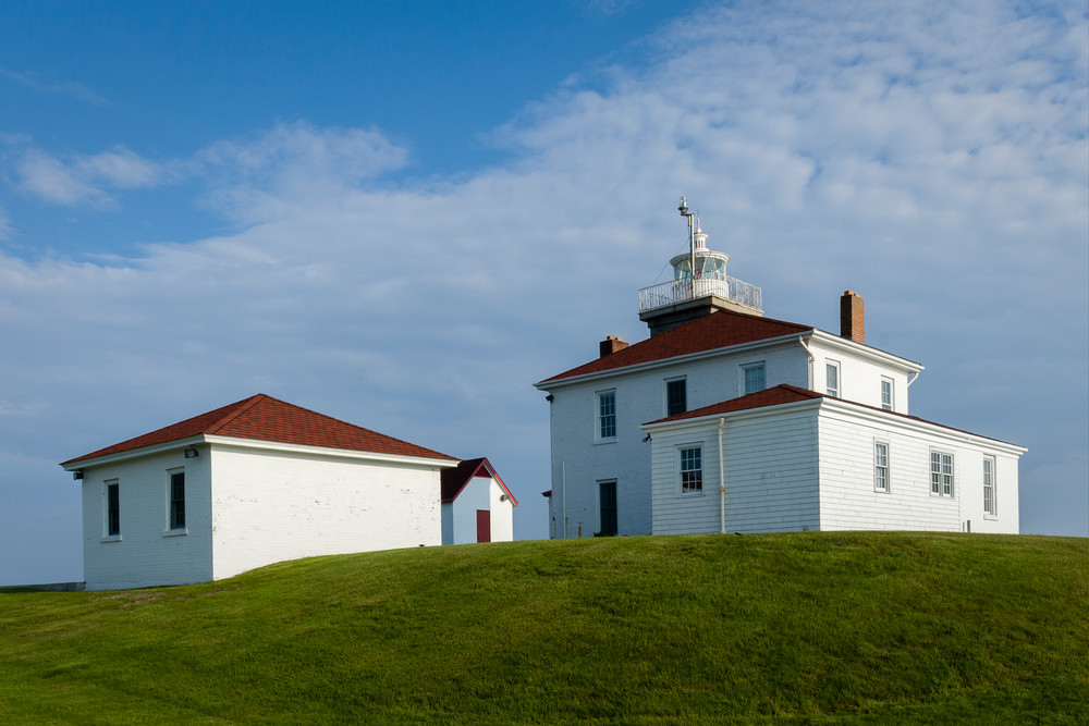 The keeper's house of the lighthouse at Watch Hill, Westerly, RI, built in 1856.