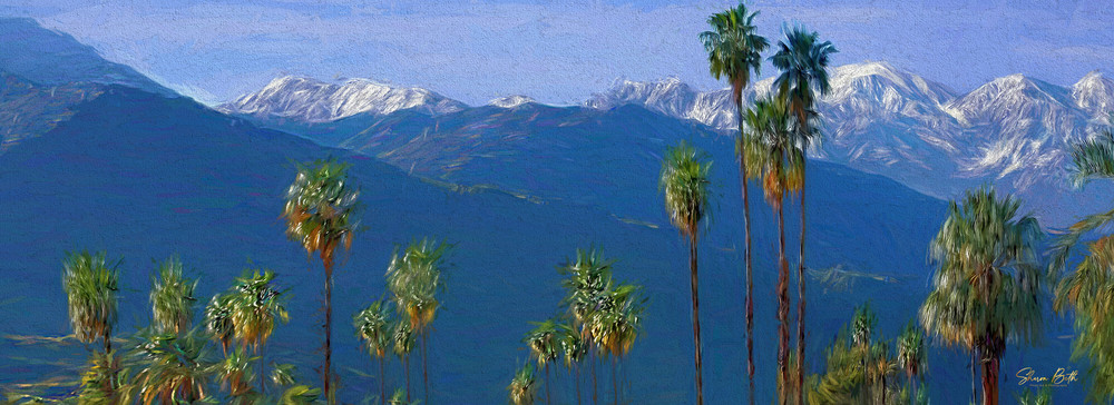 Southern California Mountains & Palm Trees Art | Sharon Beth 