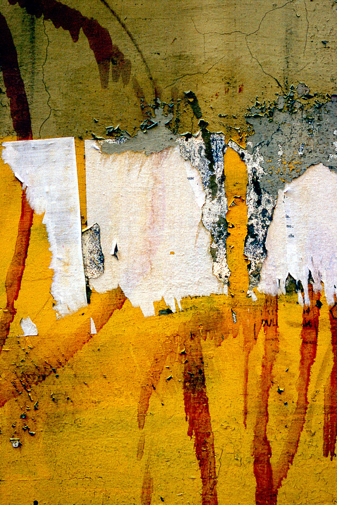Yellow Abstract Florence Graffiti Wall Print - Sherry Mills