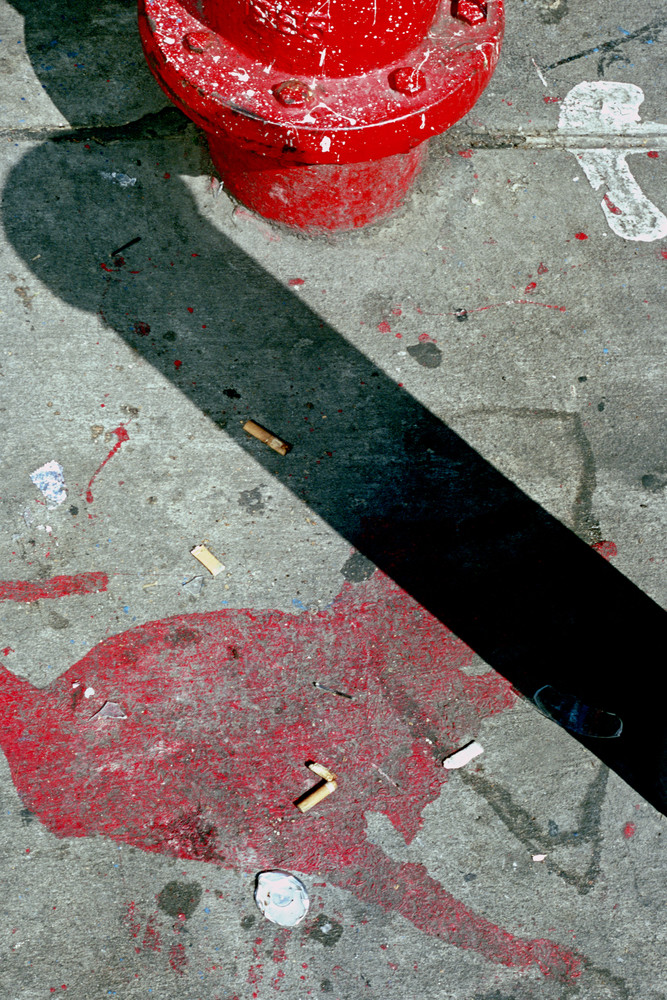 Abstract NYC Red Hydrant Street Photography – Sherry Mills