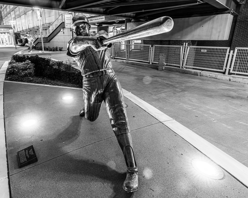 Harmon Killebrew Statue at Target Field Black and White Twin Cities Statium  Art by William Drew Photography