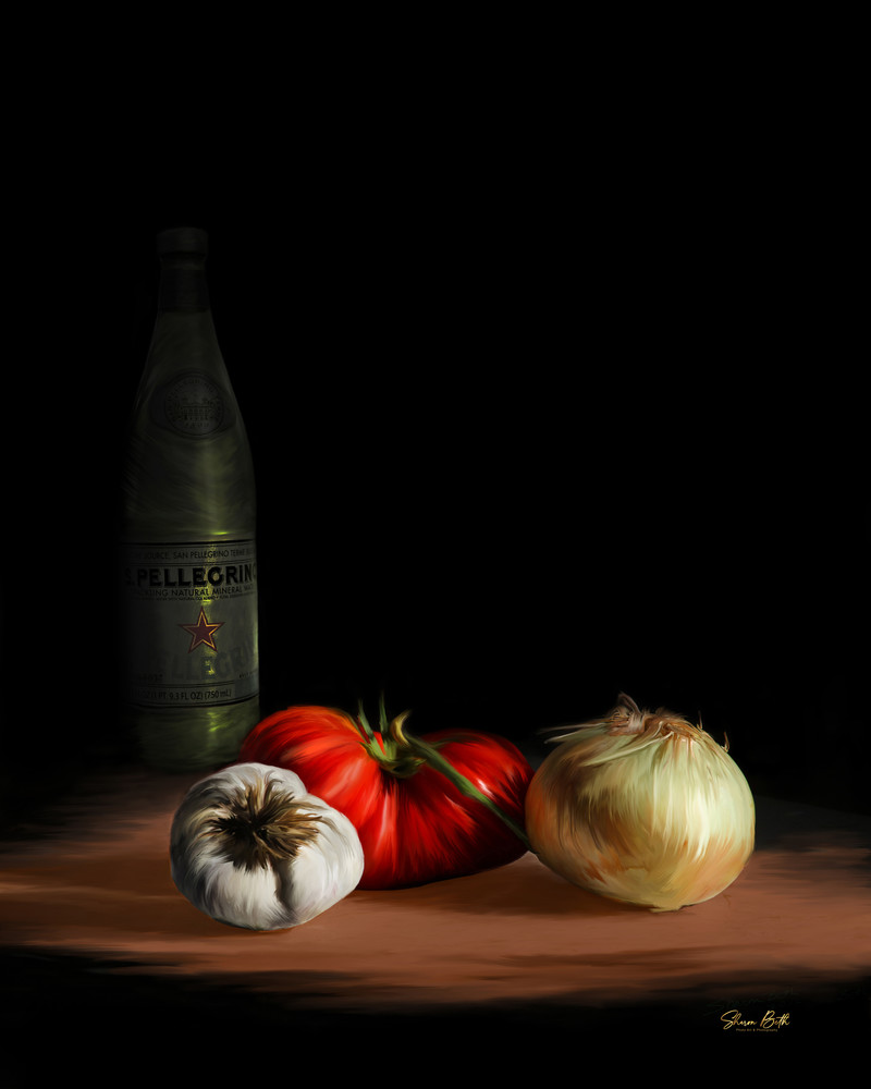 Veggies & Pellegrino Art Art | Sharon Beth 