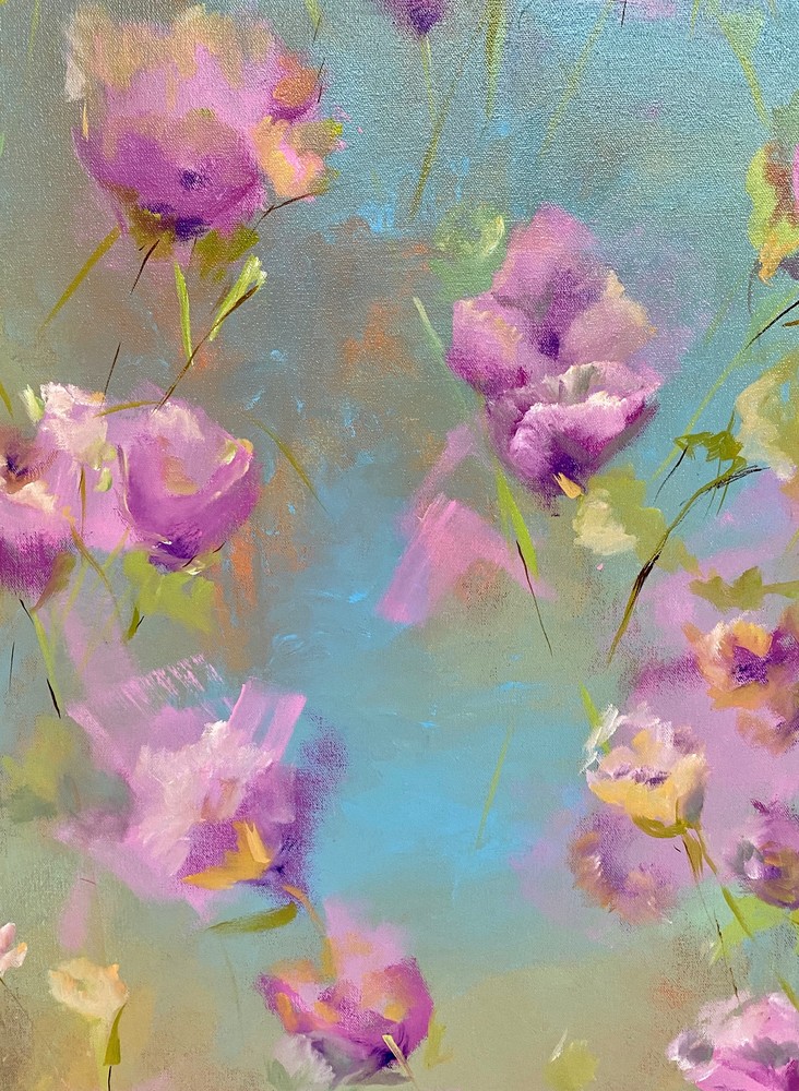 Purple Petunias Mini Art | Rebecca Pelley McWatters, Studio Artist