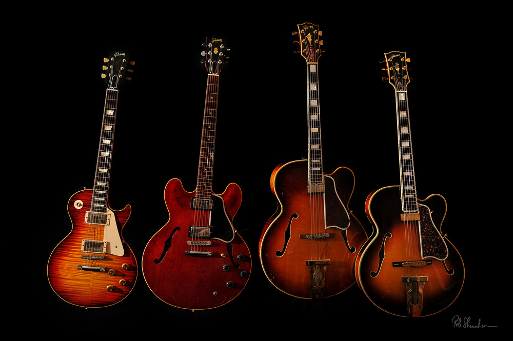 Gibson classic guitars art gallery photo prints by Rob Shanahan