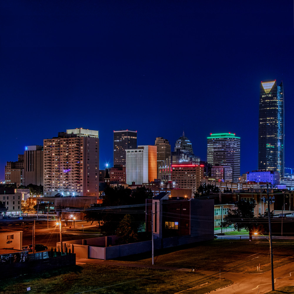 Oklahoma City skyline squared - Oklahoma fine-art photography prints.