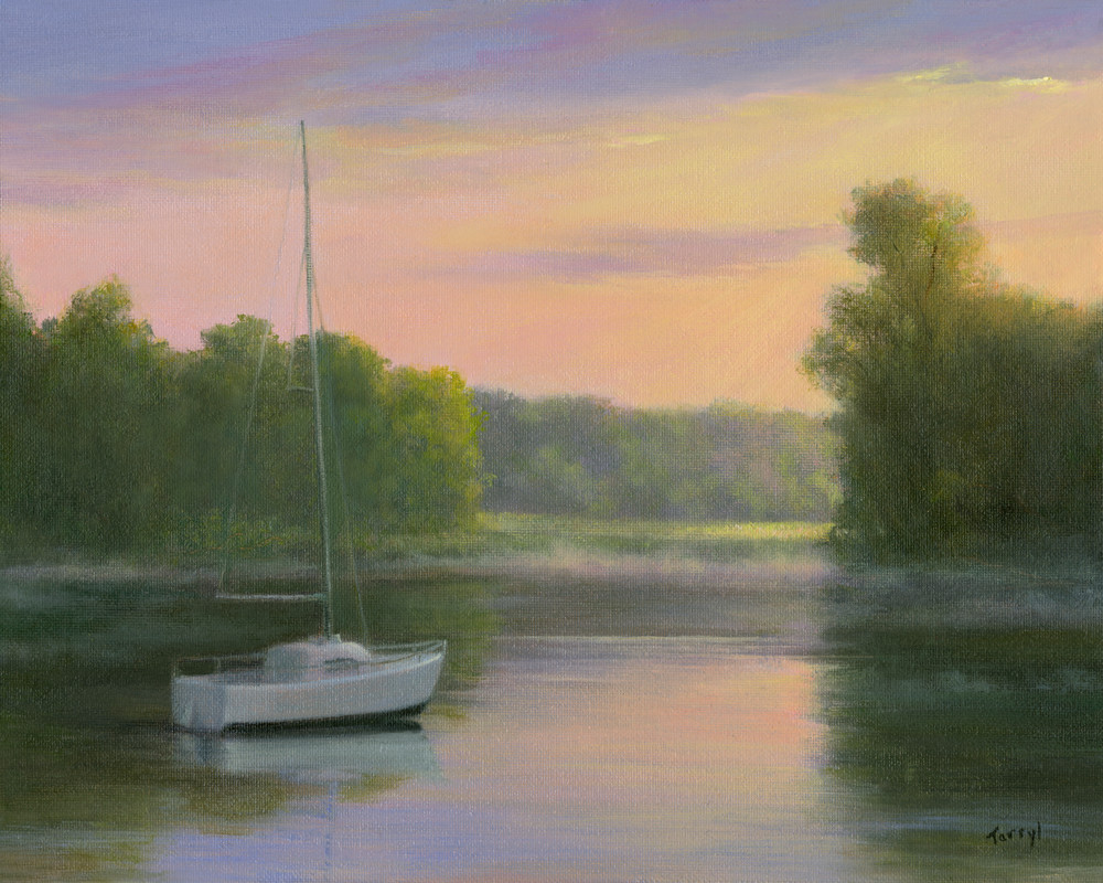 Moored In The Morning Mist Art | Tarryl Fine Art