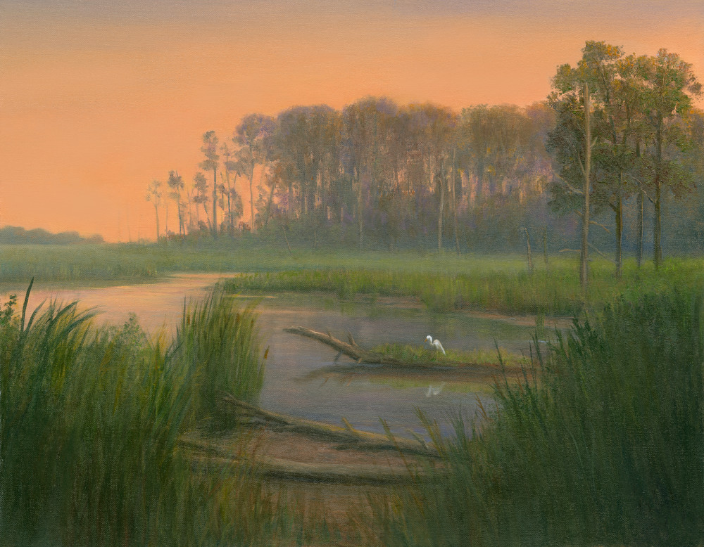 Blackwater Preserve With Egret Art | Tarryl Fine Art