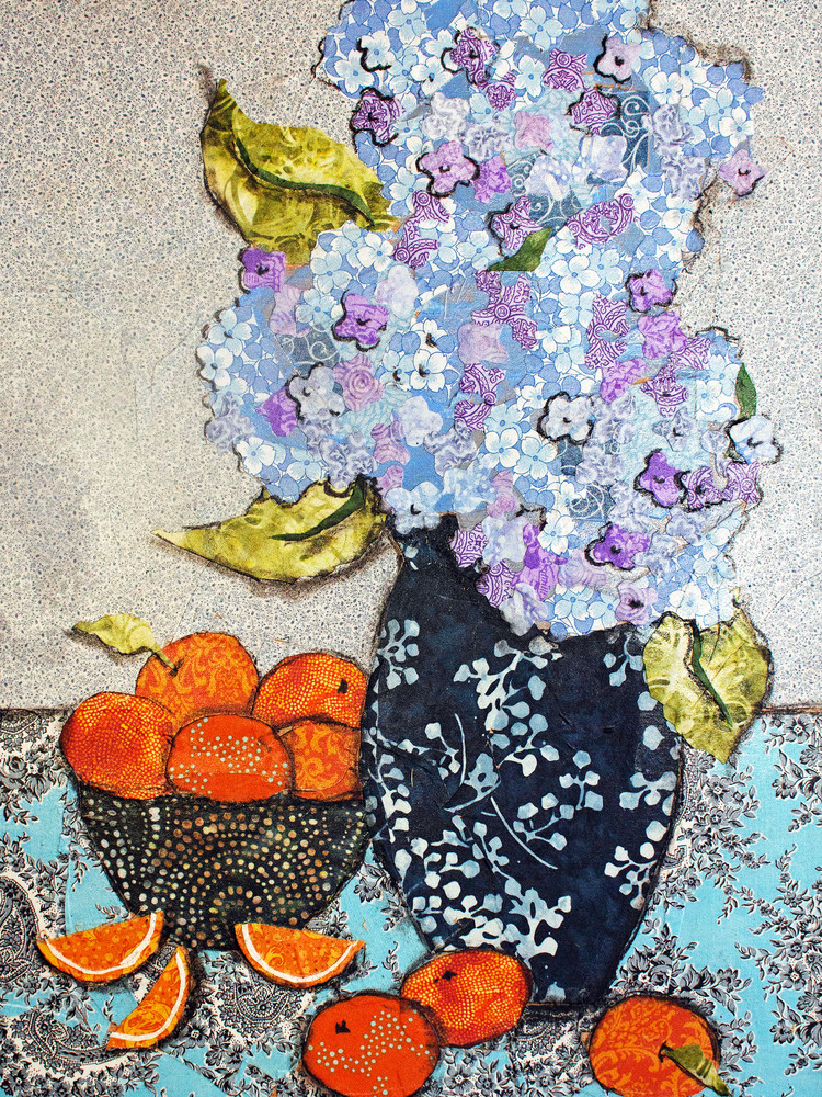Hydrangea And Oranges Print Art | Sharon Tesser LLC Hydrangea And Oranges Print Art | Sharon Tesser LLC