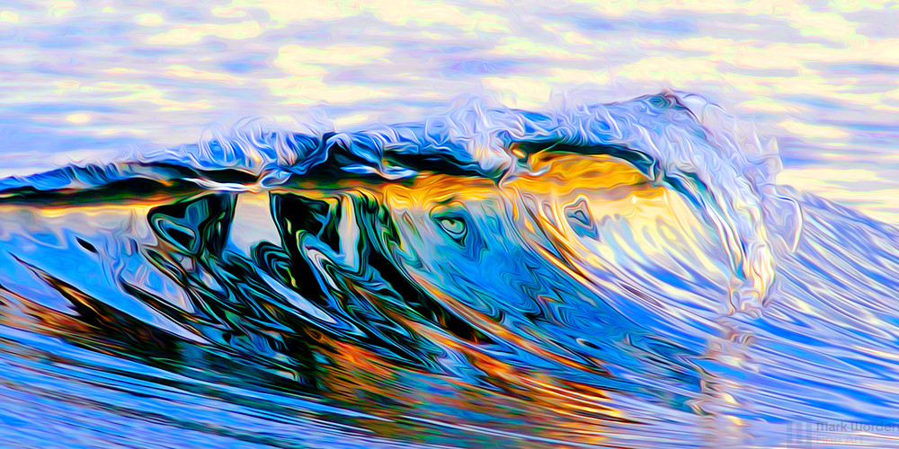 Eyes and Faces in an Ocean Wave that is Colorful