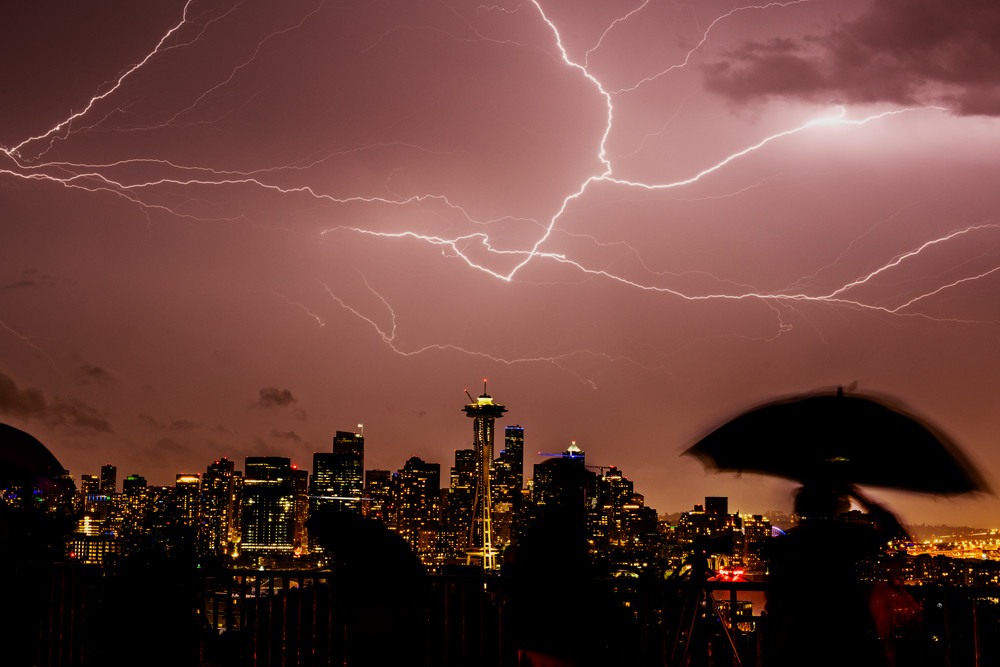 Seattle Lightning Storm Photography Art | Seattle Digital Photography