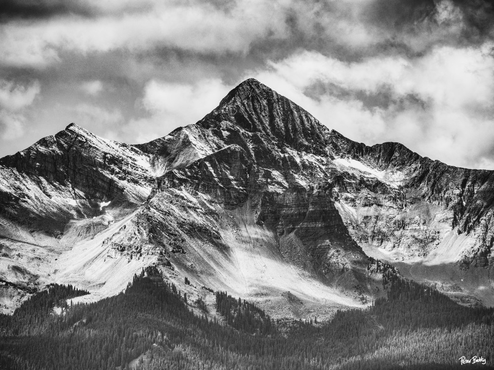 First Snow Of The Season On Wilson Peak (B&W) Photography Art | Peter Batty Photography
