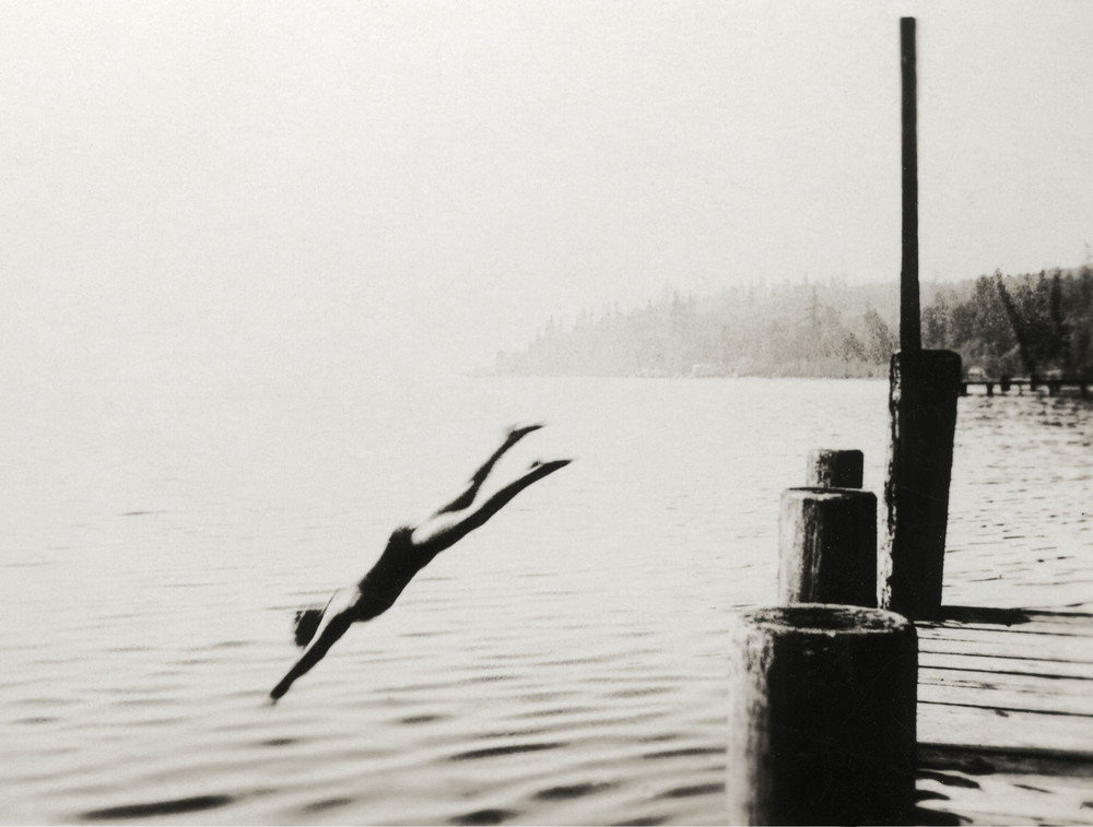 Dock Diver, Sugar Fine Art vintage photographs from Jules Frazier. 