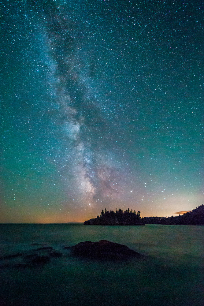 Milky Way Over Ellingson Island, Two Harbors Minnesota Photography Art | marcyephotography