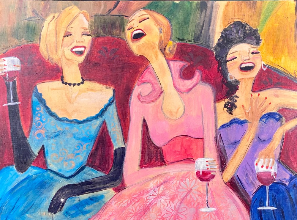 Laughing Ladies Art | HappyHouseArt