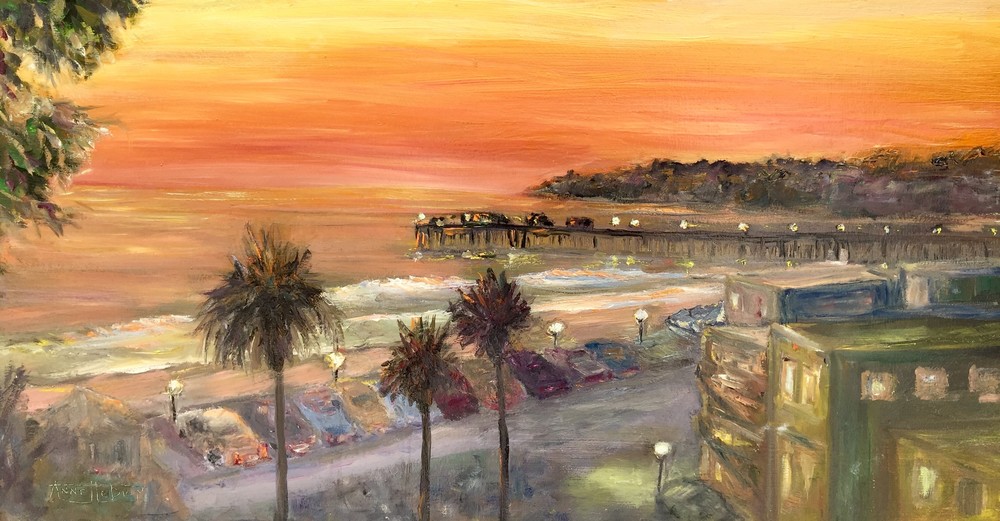 Capitola Sunset Art | vibrant art studio, Art by Annette Dion McGowan