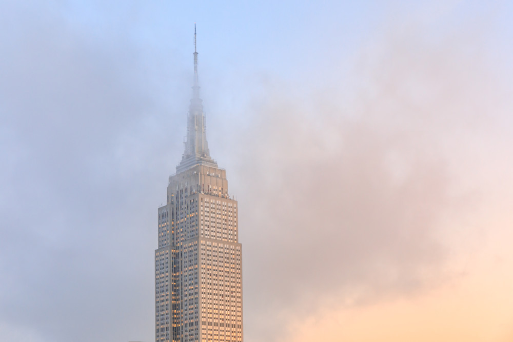 Empire State building clouds
