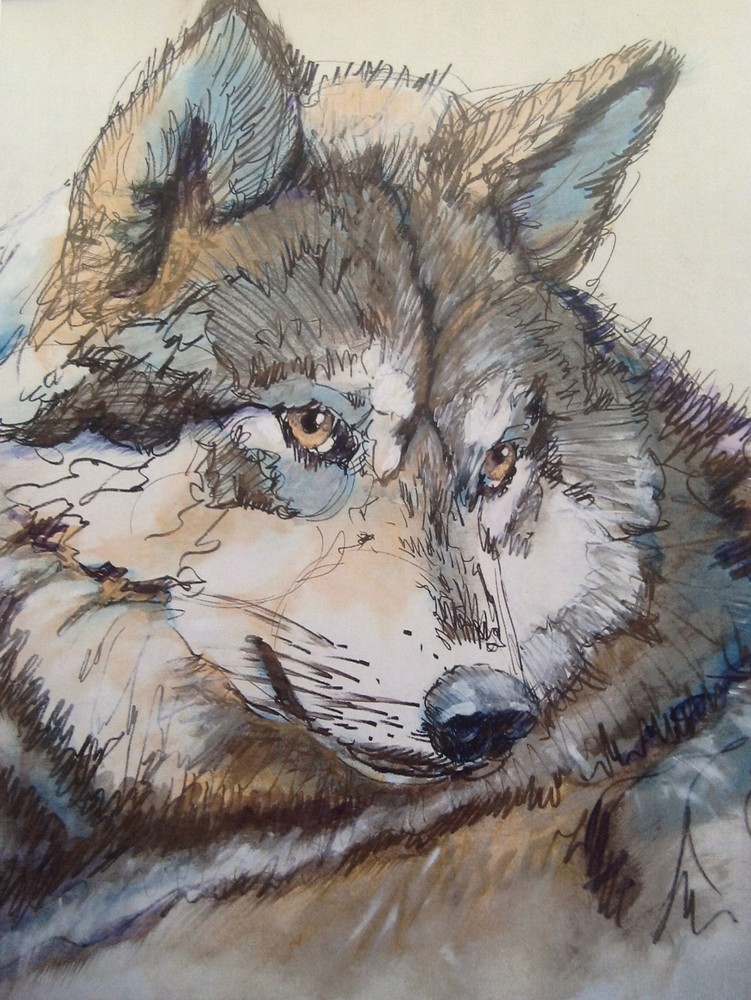 Alpha Wolf Ohoyo Means Hello Art | Nosco Fine Art