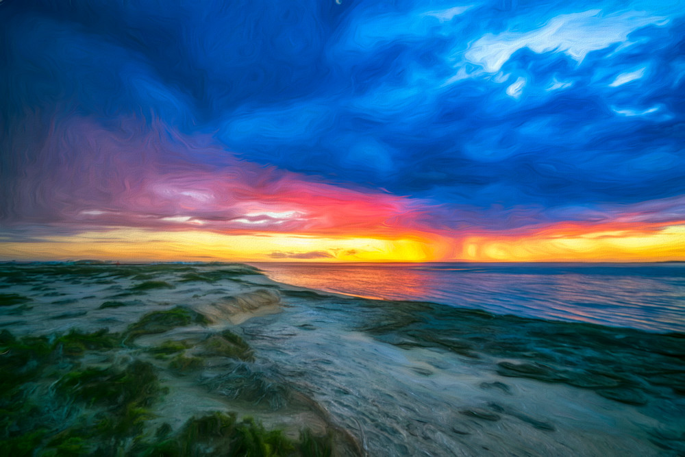 Beach Walk at Sunset - Impressionistic | Seascapes Collection | CBParkerPhoto Art