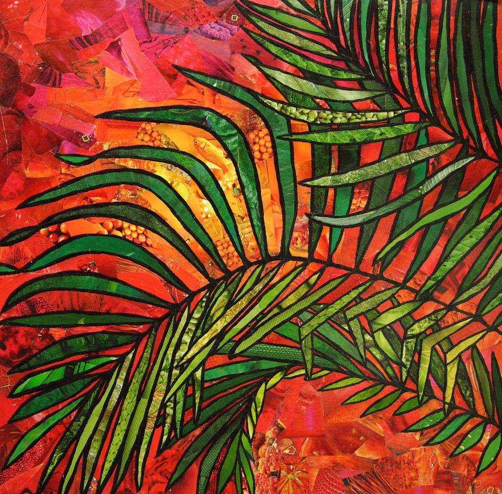 Palms On Red Background Art | angelakriel