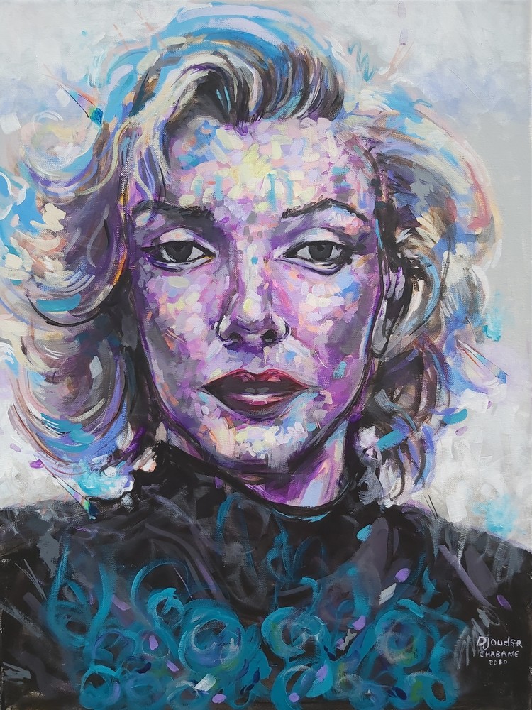 Marilyn Monroe , chabane djouder , originals and prints Marilyn portrait , pop, impressionism , diamond.     