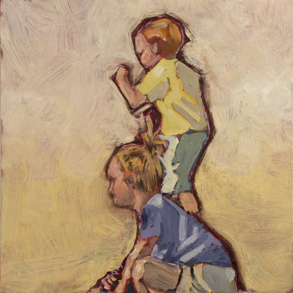 Two Kids Jumping Art | mwarrenstudio