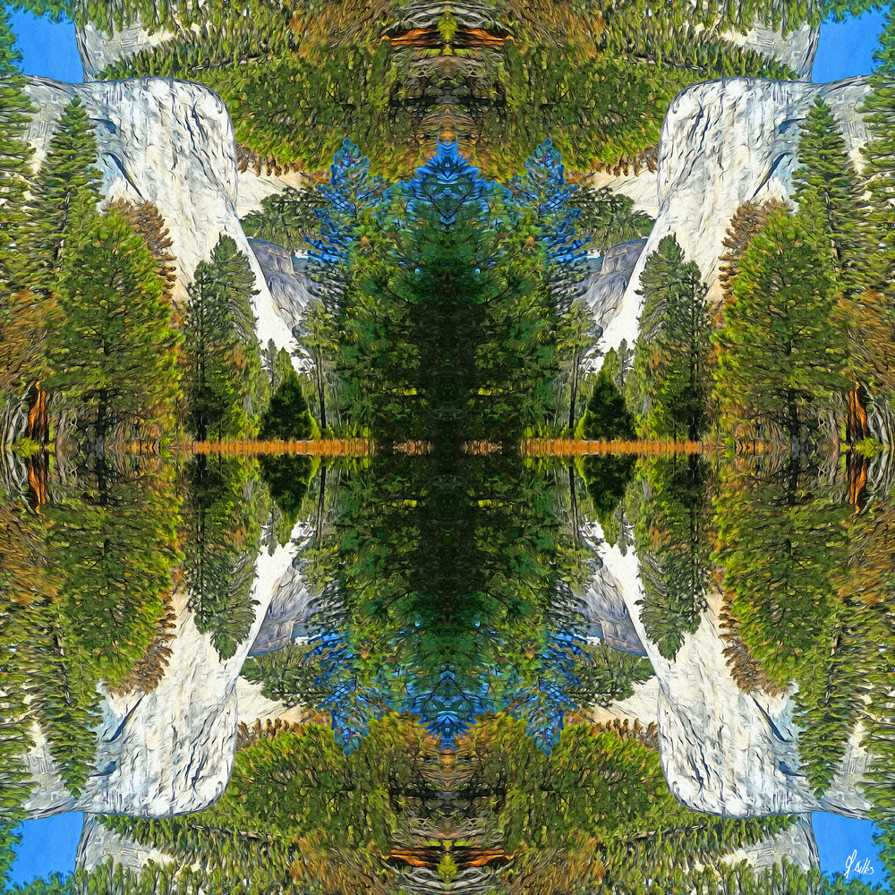 El Capitan Cross, print of photograph of El Capitan, Yosemite National Park for sale as digital abstract art by Maureen Wilks