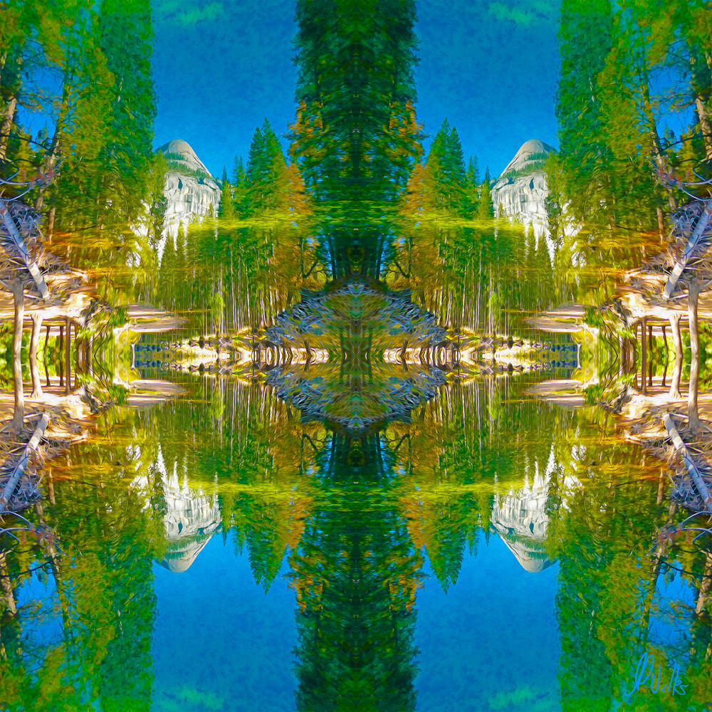 Yosemite Reflections No. 2, print of photograph taken in Yosemite National Park for sale as digital abstract art by Maureen Wilks