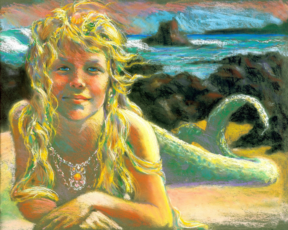Isa Maria paintings, prints - Hawaii goddess portraits - Kealia Mermaid