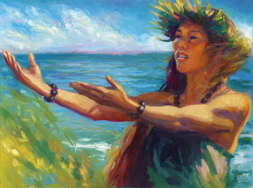Isa Maria Art Magic - oil paintings, prints - portraits of Hawaii - Waiakalua Wind