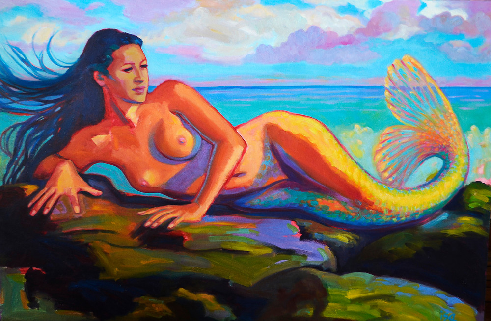 Isa Maria - paintings, prints - mermaids, goddesses - Relaxation Is Enlightenment