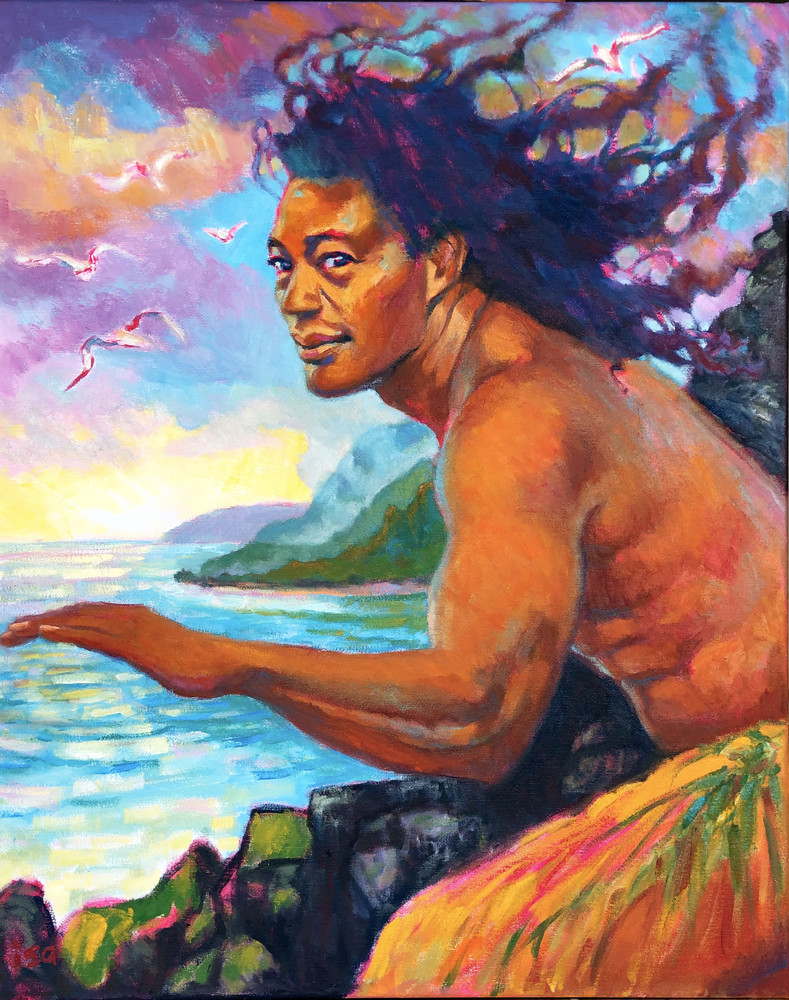 Isa Maria paintings, prints - Kauai, Hawaii god, goddess portraits - Lohiau