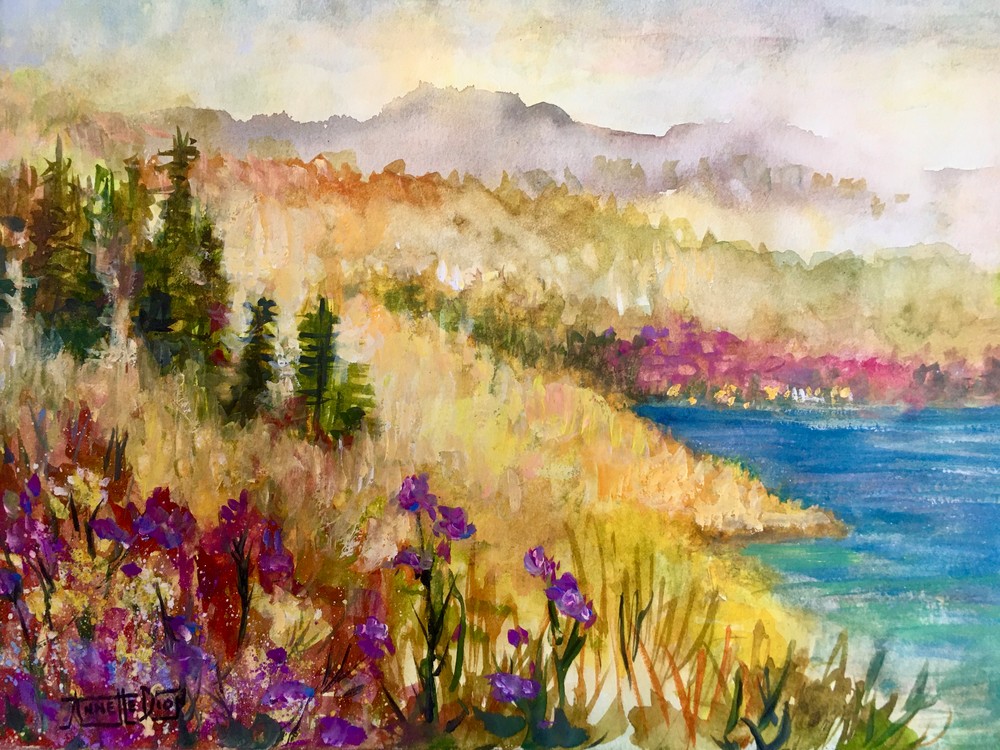 Early Morning Hike Art | vibrant art studio, Art by Annette Dion McGowan