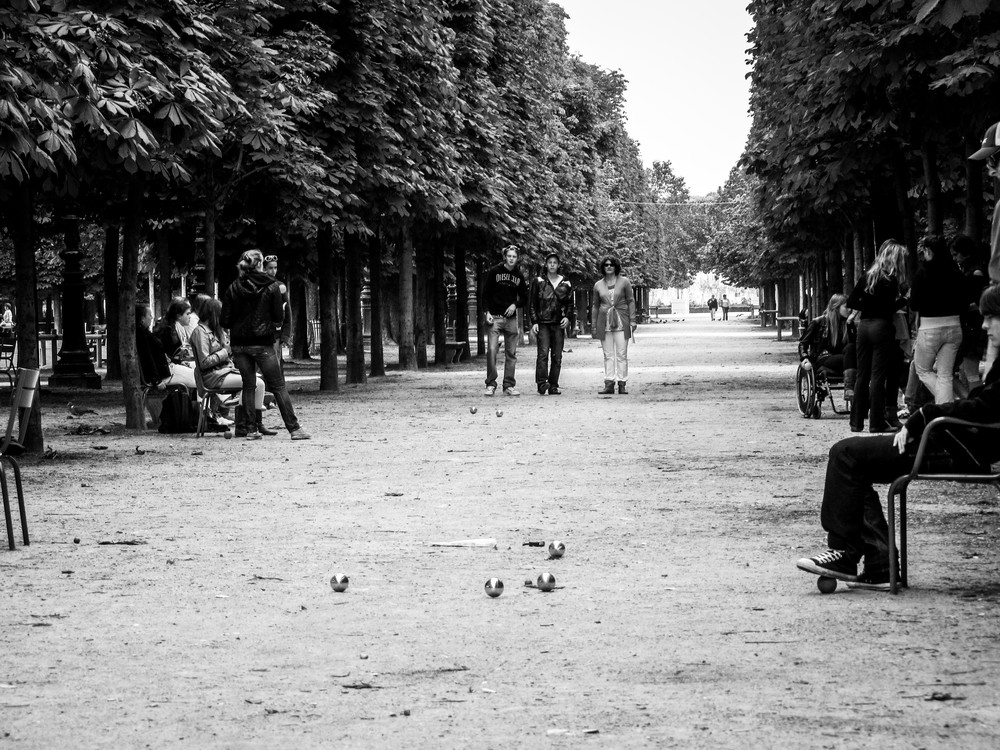 Parisiens At Play In Tuileries Gardens B&W Photography Art | Julie Williams Fine Art Photography
