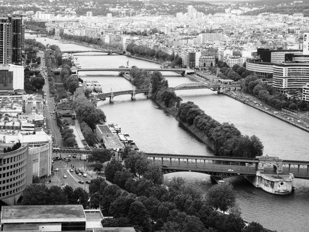 The Bridges Crossing The Seine B&W Photography Art | Julie Williams Fine Art Photography