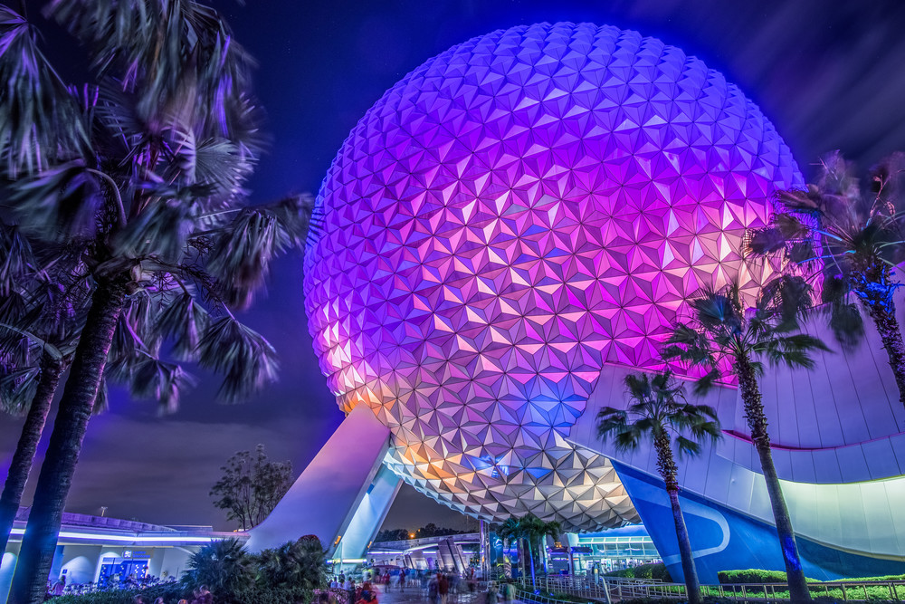 Spaceship Earth at Night 1 - Disney Canvas | William Drew Spaceship Earth at Night 1 - Disney Canvas | William Drew