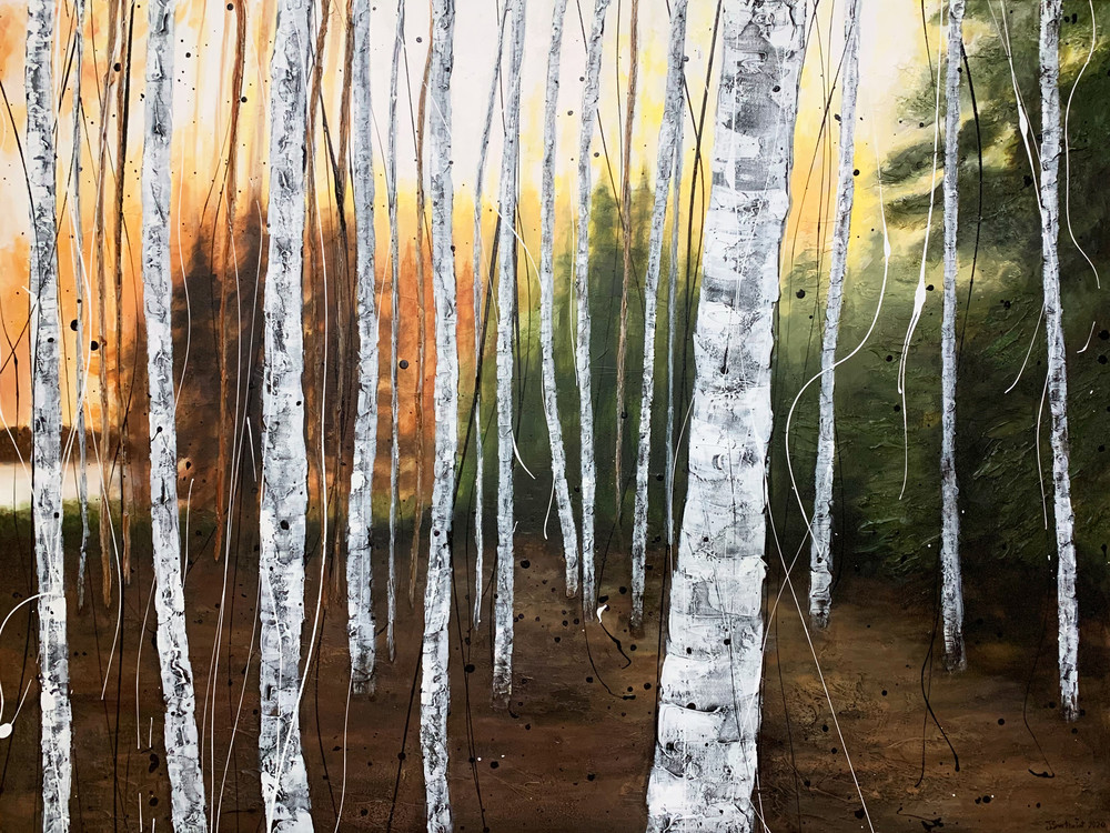 Birches By The River Art | Julie Berthelot