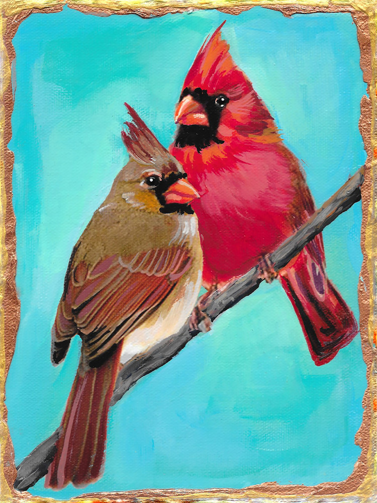Male And Female Cardinals Art | Channe Felton Fine Art