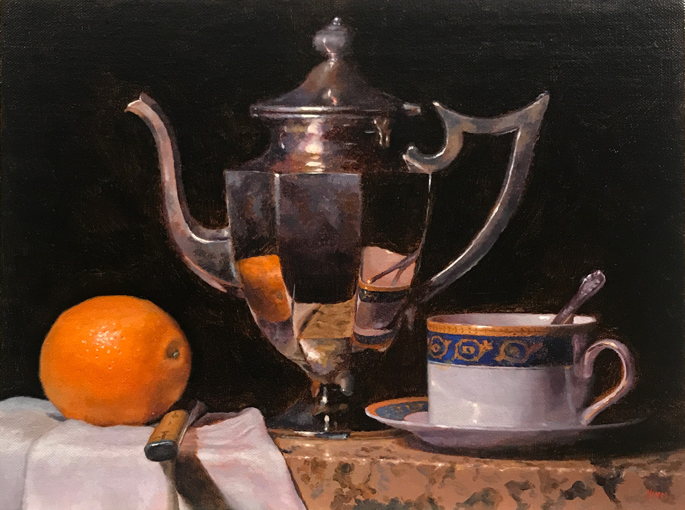 Orange, Knife, Teapot, Teacup Art | Jeff Hayes Fine Arts