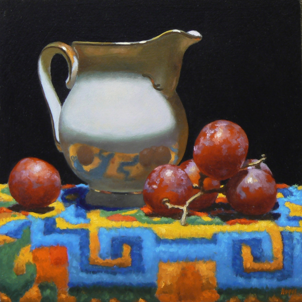 Creamer, Grapes, Tibetan Rug Art | Jeff Hayes Fine Arts