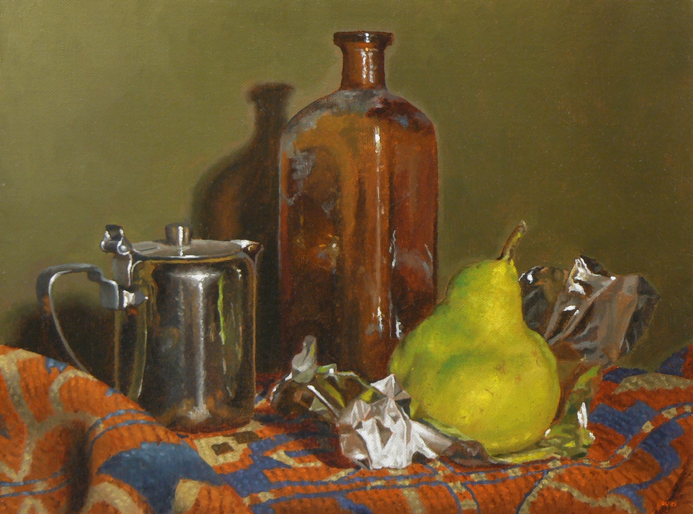 Creamer, Bottle, And Pear Art | Jeff Hayes Fine Arts