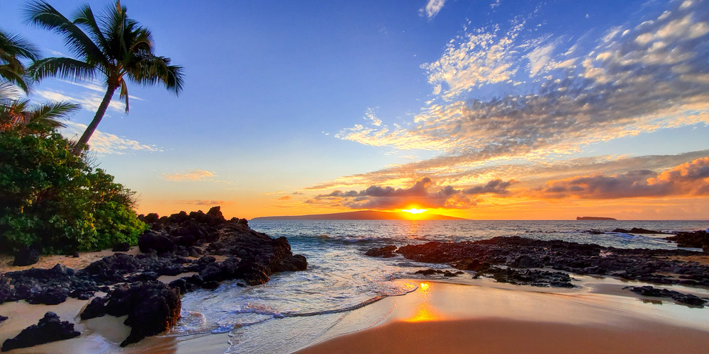 170   Secret Sunset Makena Glow By Paula Cobleigh Art | Maui Fine Art