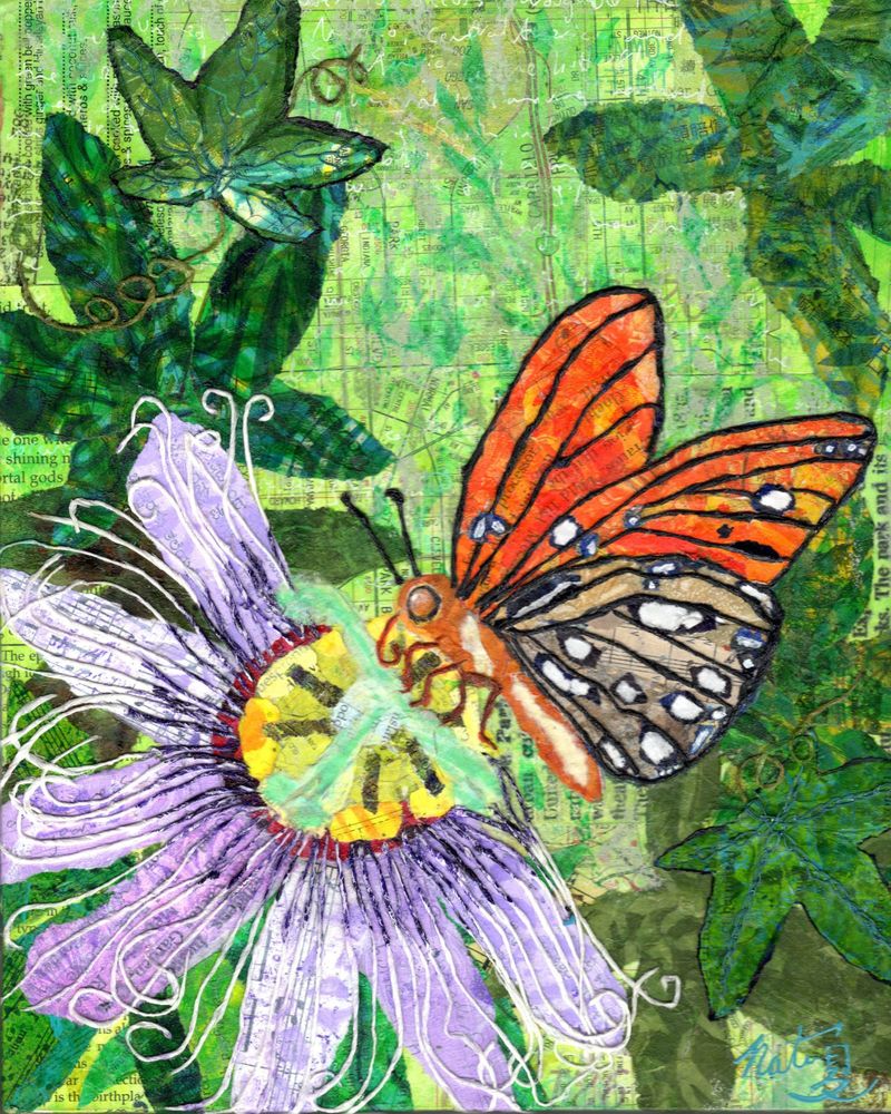 A Butterfly's Passion: The Gulf Fritillary And The Passionflower Art | Poppyfish Studio